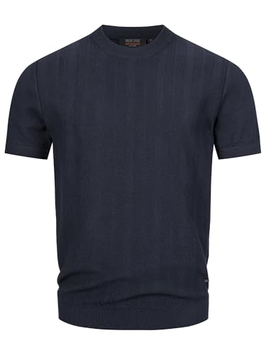 Indicode Herren INVarson T-Shirt mit vertikalem Strickmuster | Herrenshirt Sommershirt Männer Navy XXL Indicode Herren INVarson T-Shirt mit vertikalem Strickmuster | Herrenshirt Sommershirt Männer Navy XXL von Indicode
