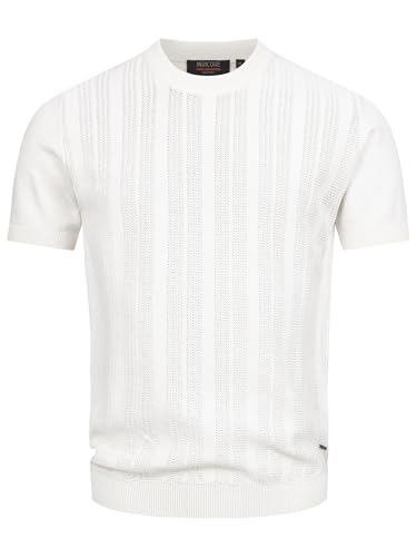 Indicode Herren INVarson T-Shirt mit vertikalem Strickmuster | Herrenshirt Sommershirt Männer Offwhite XXL Indicode Herren INVarson T-Shirt mit vertikalem Strickmuster | Herrenshirt Sommershirt Männer Offwhite XXL von Indicode