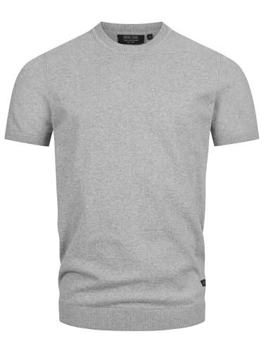 Indicode Herren INVasko T-Shirt Feinstrick mit Rippstricksaum | Herrenshirt Sommershirt Männer Lt Grey Mix M Indicode Herren INVasko T-Shirt Feinstrick mit Rippstricksaum | Herrenshirt Sommershirt Männer Lt Grey Mix M von Indicode