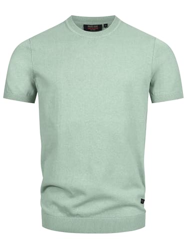 Indicode Herren INVasko T-Shirt Feinstrick mit Rippstricksaum | Herrenshirt Sommershirt Männer Slate Gray, M von Indicode