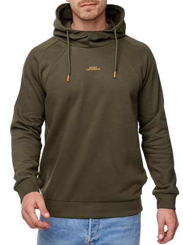 Indicode Herren INVir Sweatshirt mit Schalkragen und Kapuze | Kapuzenpullover für Männer Army XXL von Indicode