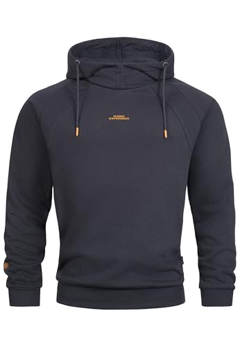 Indicode Herren INVir Sweatshirt mit Schalkragen und Kapuze | Kapuzenpullover für Männer Navy, M von Indicode