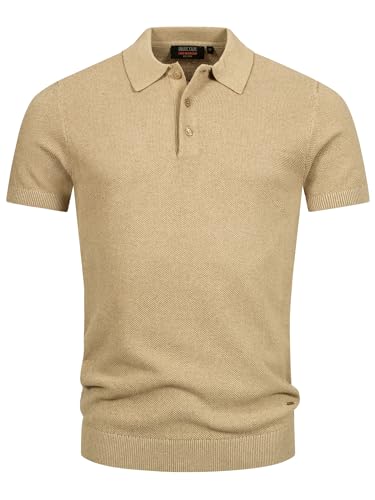 Indicode Herren INVorm Poloshirt Feinstrick mit Rippstricksaum | Herrenpoloshirt Baumwollshirt Polokragen Cornstalk, XXL von Indicode