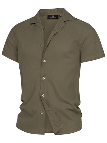 Indicode Herren INWay Kurzarmhemd mit Kent-Kragen | Jacquard Herrenhemd Männerhemd Covert Green, L Indicode Herren INWay Kurzarmhemd mit Kent-Kragen | Jacquard Herrenhemd Männerhemd Covert Green, L von Indicode