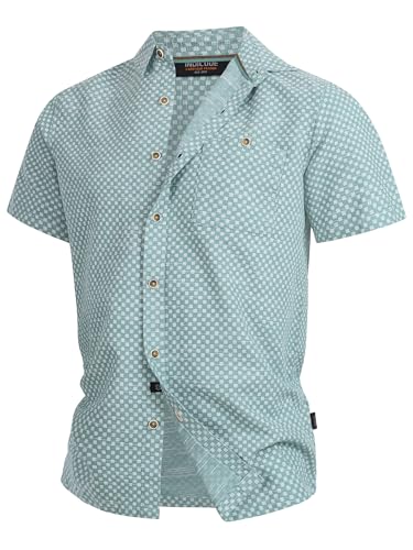 Indicode Herren INWay Kurzarmhemd mit Kent-Kragen | Jacquard Herrenhemd Männerhemd Deep Sea, XXL Indicode Herren INWay Kurzarmhemd mit Kent-Kragen | Jacquard Herrenhemd Männerhemd Deep Sea, XXL von Indicode