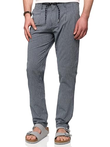 Indicode Herren INWebb Seersuckerhose aus Baumwolle | Herrenhose Freizeithose Männer Dark Navy, L von Indicode