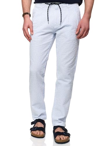 Indicode Herren INWebb Seersuckerhose aus Baumwolle | Herrenhose Freizeithose Männer Delft, M von Indicode