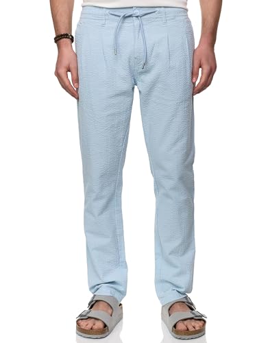 Indicode Herren INWebb Seersuckerhose aus Baumwolle | Herrenhose Freizeithose Männer Sky Way, L von Indicode