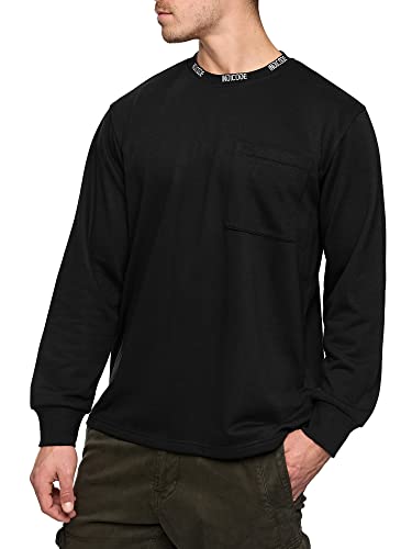 Indicode Herren INWhann Sweatshirt mit Rundhals-Ausschnitt | Herren Sweater Pullover für Männer Black S von Indicode