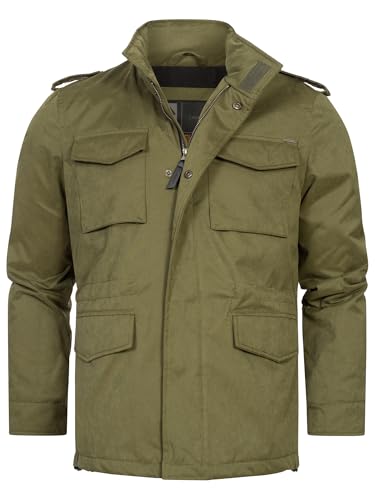 Indicode Herren INWilliax Übergangsjacke mit Stehkragen und verdecktem Reißverschluss | Herrenjacke Army, M von Indicode