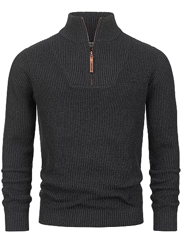 Indicode Herren INYassip Strickpullover mit Stehkragen | Pullover Herrenpulli mit Kragen und Reißverschluß Raven S Indicode Herren INYassip Strickpullover mit Stehkragen | Pullover Herrenpulli mit Kragen und Reißverschluß Raven S von Indicode
