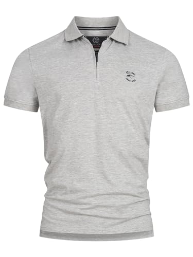 Indicode Herren INYonah Poloshirt aus Baumwollmischung | Herrenpoloshirt Polokragen Baumwollshirt Lt Grey Mix, L von Indicode
