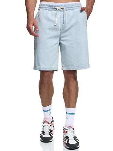 Indicode Herren INYosemite Denim Shorts aus Baumwolle | Bermuda Sommershorts für Männer Bleach L von Indicode