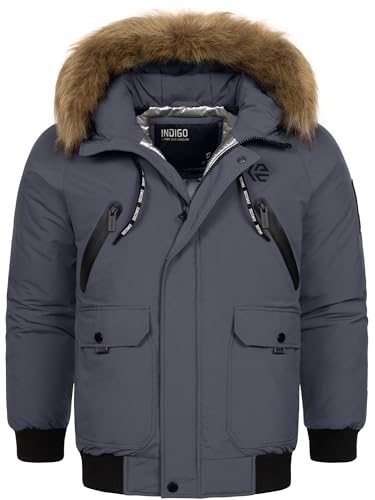 Indicode Herren INZakai Winterjacke mit Fell-Kapuze | warme Herrenjacke Parka Jacke Dk Grey XXL Indicode Herren INZakai Winterjacke mit Fell-Kapuze | warme Herrenjacke Parka Jacke Dk Grey XXL von Indicode