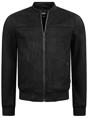 Indicode Herren Ibon Velours-Kunstleder Jacke | Herrenjacke Wildleder-Look für Männer Black XL von Indicode