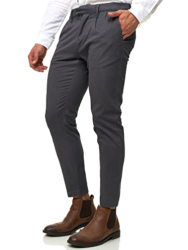 Indicode Herren Ignazo Stretch Chinohose aus Baumwolle | Herrenhose Chino Stoffhose Dk Grey, 31/32 von Indicode