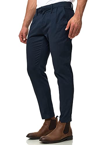 Indicode Herren Ignazo Stretch Chinohose aus Baumwolle | Herrenhose Chino Stoffhose Navy, 29/32 von Indicode
