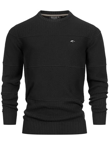 Indicode Herren Injustice Pullover mit Rundhals-Ausschnitt | Herrenpullover Pulli Strickpullover für Männer Black, M von Indicode