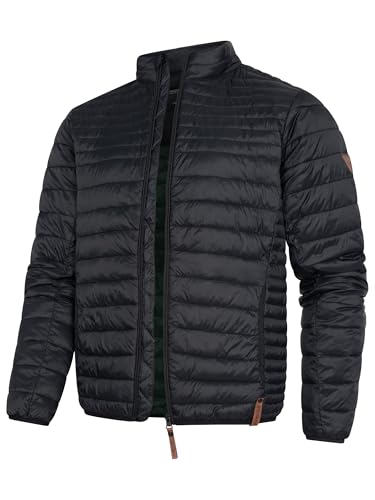 Indicode Herren Islington Steppjacke in Daunenjacken-Optik | Übergangsjacke Winterjacke Black S von Indicode