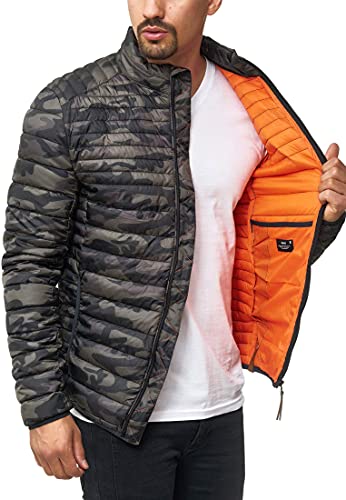 Indicode Herren Islington Steppjacke in Daunenjacken-Optik | Übergangsjacke Winterjacke Dired Camouflage M von Indicode