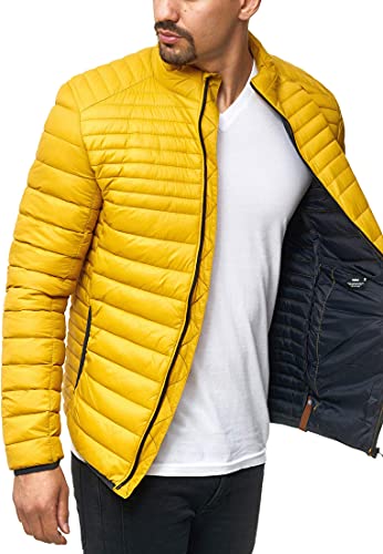 Indicode Herren Islington Steppjacke in Daunenjacken-Optik | Übergangsjacke Winterjacke Golden Yellow L von Indicode