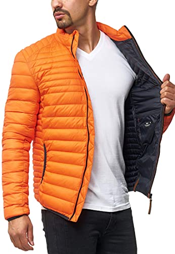 Indicode Herren Islington Steppjacke in Daunenjacken-Optik | Übergangsjacke Winterjacke Orangeade 3XL von Indicode