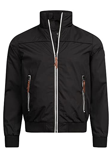 Indicode Herren Ivano Jacke mit Kragen und Reißverschluss | Männer Jacke Übergangsjacke Black XXL von Indicode