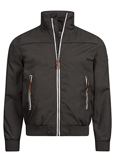 Indicode Herren Ivano Jacke mit Stehkragen und Reißverschluss | Übergangsjacke für Männer Raven L von Indicode