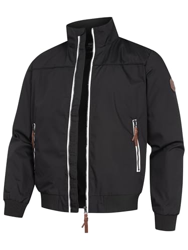 Indicode Herren Ivano Jacke mit Stehkragen und Reißverschluss | Übergangsjacke für Männer Black, L von Indicode