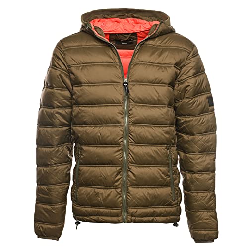 Indicode Herren Jacke Creekside Übergangsjacke Steppjacke Daunenjacken-Optik mit Kapuze (Army, l) von Indicode