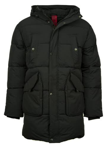 Indicode Herren Jacke Winterjacke lang Parka Winterparka Outdoor mit Kapuze viele Taschen, Black Gr.M von Indicode