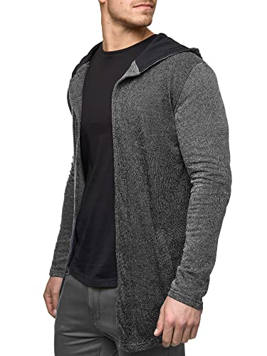 Indicode Herren Jacksonville Strickjacke mit Kapuze und 2 Taschen | Cardigan für Männer Black XXL von Indicode