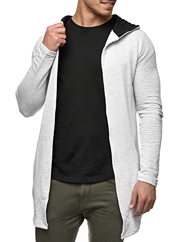 Indicode Herren Jacksonville Strickjacke mit Kapuze und 2 Taschen | Cardigan für Männer Lt Grey Mix XXL von Indicode