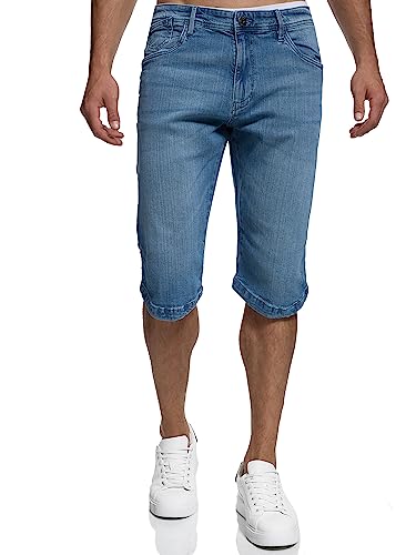 Indicode Herren Jaspar Jeans Shorts mit 5 Taschen | Herrenshorts Used Look für Männer Blue Wash, XL von Indicode