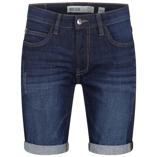 Indicode Herren Jeans Shorts Kurze Hose Sommer Jeansshorts NEU B797 [B797-Inkad-Blau-Gr.M] von Indicode