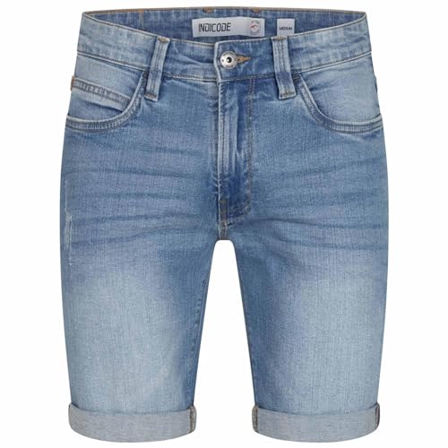 Indicode Herren Jeans Shorts Kurze Hose Sommer Jeansshorts NEU B797 [B797-Inkad-Blue-Wash-Gr.L] von Indicode