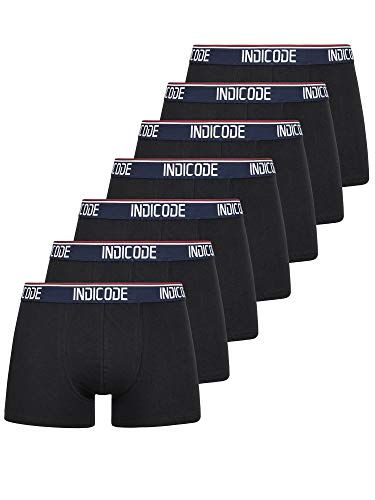 Indicode Herren Johnny 7er Pack Boxershorts | Unterwäsche Boxer Shorts Unterhosen Black M von Indicode