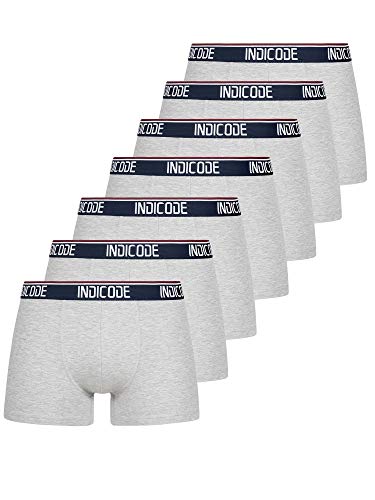 Indicode Herren Johnny 7er Pack Boxershorts | Unterwäsche Boxer Shorts Unterhosen Lt Grey Mix S von Indicode