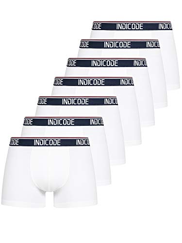 Indicode Herren Johnny 7er Pack Boxershorts | Unterwäsche Boxer Shorts Unterhosen Optical White M von Indicode