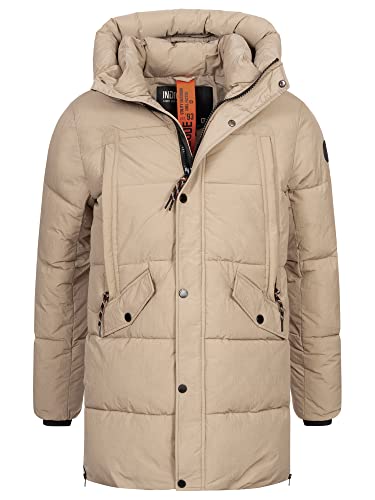 Indicode Herren Kasper Herrenparka mit Kapuze in Daunenjacken-Optik | Wintermantel für Männer Cornstalk, XL von Indicode