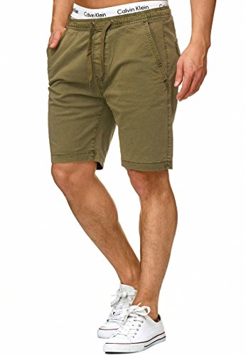 Indicode Herren Kelowna Chino Shorts mit 4 Taschen | Bermuda Herren Chino Shorts Army S von Indicode
