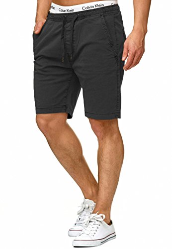 Indicode Herren Kelowna Chino Shorts mit 4 Taschen aus 98% Baumwolle | Bermuda Sommershorts für Männer Black, 3XL von Indicode