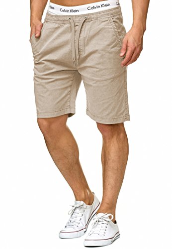 Indicode Herren Kelowna Chino Shorts mit 4 Taschen | Bermuda Herren Chino Shorts White Pepper L von Indicode