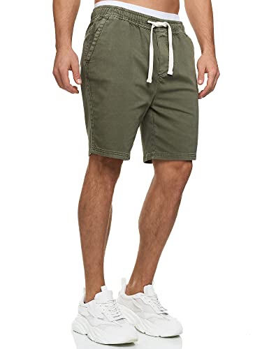 Indicode Herren Kendari Chino Shorts aus 80% Baumwolle | Herrenshorts Chinoshorts Bermuda Army, XXL von Indicode