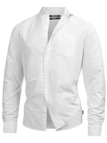 Indicode Herren Kepner Hemd mit Brust-Tasche aus Baumwolle | Herrenhemd für Männer Offwhite, L von Indicode