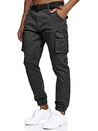Indicode Herren Kerr Cargohose aus 98% Baumwolle | Cargo Hose für Männer Black, XXL von Indicode