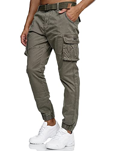 Indicode Herren Kerr Cargohose aus 98% Baumwolle | Cargo Hose für Männer Army, XL von Indicode