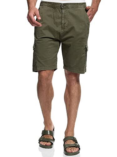 Indicode Herren Kinnaird Chino Cargo Shorts | Stretch Hose Bermuda Herrenshorts f. Männer Army, M von Indicode