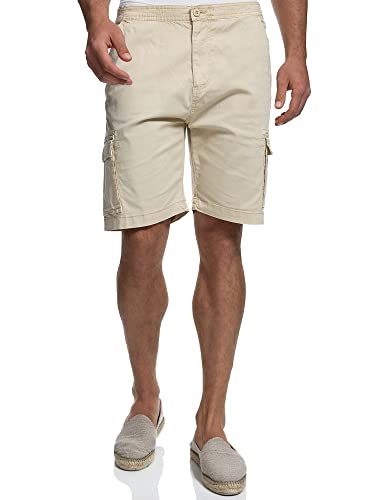 Indicode Herren Kinnaird Chino Cargo Shorts | Stretch Hose Bermuda Herrenshorts f. Männer Fog, M von Indicode