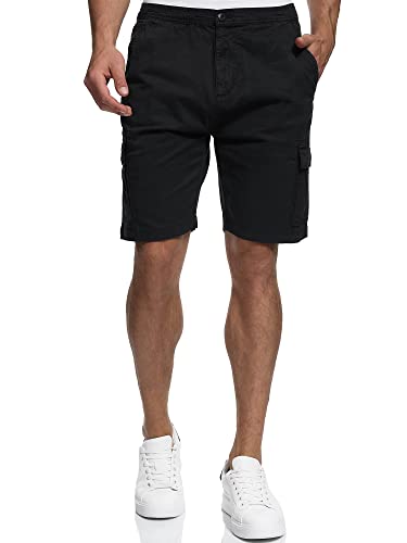 Indicode Herren Kinnaird Chino Cargo Shorts | Stretch Hose Bermuda Herrenshorts f. Männer Black L von Indicode